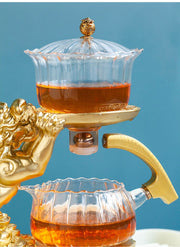 Creative GlassTea Set Automatic Teapot Tea Heat-resistant Kungfu Tea Drinking Tea Make Brave Troops-Health Wisdom™