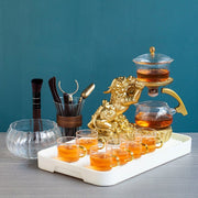 Creative GlassTea Set Automatic Teapot Tea Heat-resistant Kungfu Tea Drinking Tea Make Brave Troops-Health Wisdom™