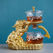 Creative GlassTea Set Automatic Teapot Tea Heat-resistant Kungfu Tea Drinking Tea Make Brave Troops-Health Wisdom™