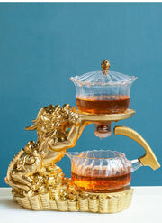 Creative GlassTea Set Automatic Teapot Tea Heat-resistant Kungfu Tea Drinking Tea Make Brave Troops-Health Wisdom™