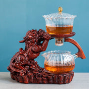 Creative GlassTea Set Automatic Teapot Tea Heat-resistant Kungfu Tea Drinking Tea Make Brave Troops-Health Wisdom™