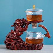 Creative GlassTea Set Automatic Teapot Tea Heat-resistant Kungfu Tea Drinking Tea Make Brave Troops-Health Wisdom™