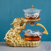 Creative GlassTea Set Automatic Teapot Tea Heat-resistant Kungfu Tea Drinking Tea Make Brave Troops-Health Wisdom™