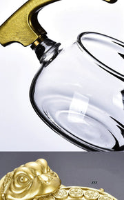 Creative Golden Toad Automatic Tea Set Set Household Heat-resistant Glass Tea Maker Tea Cup Office Kung Fu Teapot-Health Wisdom™
