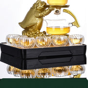 Creative Golden Toad Automatic Tea Set Set Household Heat-resistant Glass Tea Maker Tea Cup Office Kung Fu Teapot-Health Wisdom™