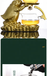 Creative Golden Toad Automatic Tea Set Set Household Heat-resistant Glass Tea Maker Tea Cup Office Kung Fu Teapot-Health Wisdom™