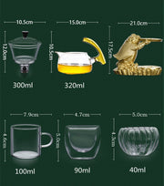 Creative Golden Toad Automatic Tea Set Set Household Heat-resistant Glass Tea Maker Tea Cup Office Kung Fu Teapot-Health Wisdom™