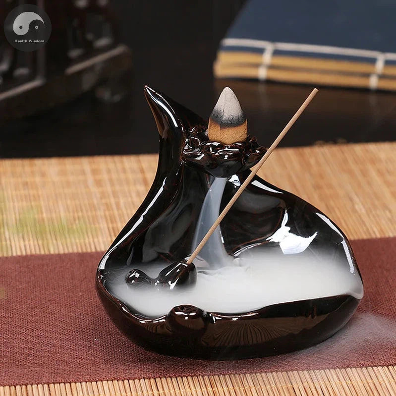 Creative Home Decor Backflow Stick Incense Burner Ceramic Censer Home Decoration Use In Home Teahouse Zen Yoga Decor -No Incense-Health Wisdom™