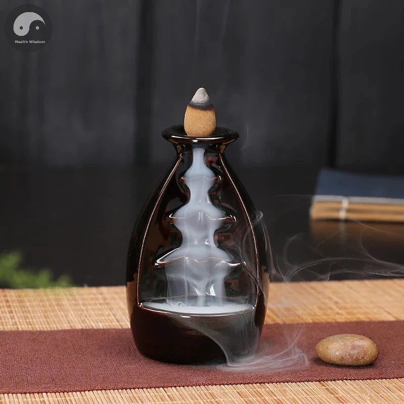 Creative Home Decor Backflow Stick Incense Burner Ceramic Censer Home Decoration Use In Home Teahouse Zen Yoga Decor -No Incense-Health Wisdom™