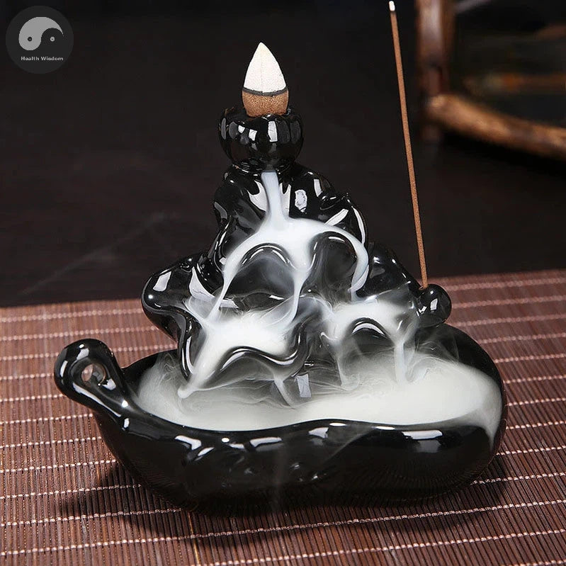 Creative Home Decor Backflow Stick Incense Burner Ceramic Censer Home Decoration Use In Home Teahouse Zen Yoga Decor -No Incense-Health Wisdom™