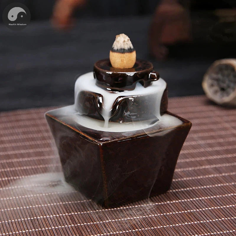 Creative Home Decor Backflow Stick Incense Burner Ceramic Censer Home Decoration Use In Home Teahouse Zen Yoga Decor -No Incense-Health Wisdom™