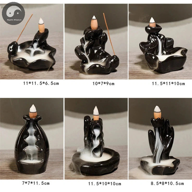 Creative Home Decor Backflow Stick Incense Burner Ceramic Censer Home Decoration Use In Home Teahouse Zen Yoga Decor -No Incense-Health Wisdom™