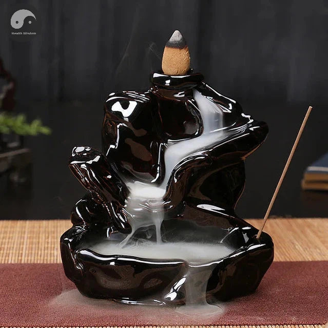 Creative Home Decor Backflow Stick Incense Burner Ceramic Censer Home Decoration Use In Home Teahouse Zen Yoga Decor -No Incense-Health Wisdom™