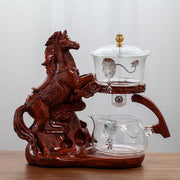 Creative Horse Teapot Full Automatic Glass Teapot Infuser Magnetic Water Diversion Heat-resistant Kungfu Tea Drinking Tea Set-Health Wisdom™