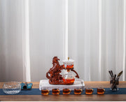 Creative Horse Teapot Full Automatic Glass Teapot Infuser Magnetic Water Diversion Heat-resistant Kungfu Tea Drinking Tea Set-Health Wisdom™