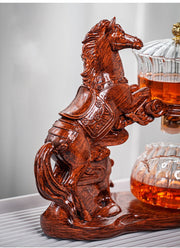Creative Horse Teapot Full Automatic Glass Teapot Infuser Magnetic Water Diversion Heat-resistant Kungfu Tea Drinking Tea Set-Health Wisdom™