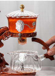 Creative Horse Teapot Full Automatic Glass Teapot Infuser Magnetic Water Diversion Heat-resistant Kungfu Tea Drinking Tea Set-Health Wisdom™