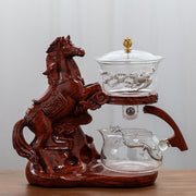 Creative Horse Teapot Full Automatic Glass Teapot Infuser Magnetic Water Diversion Heat-resistant Kungfu Tea Drinking Tea Set-Health Wisdom™