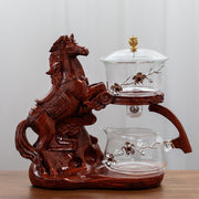 Creative Horse Teapot Full Automatic Glass Teapot Infuser Magnetic Water Diversion Heat-resistant Kungfu Tea Drinking Tea Set-Health Wisdom™