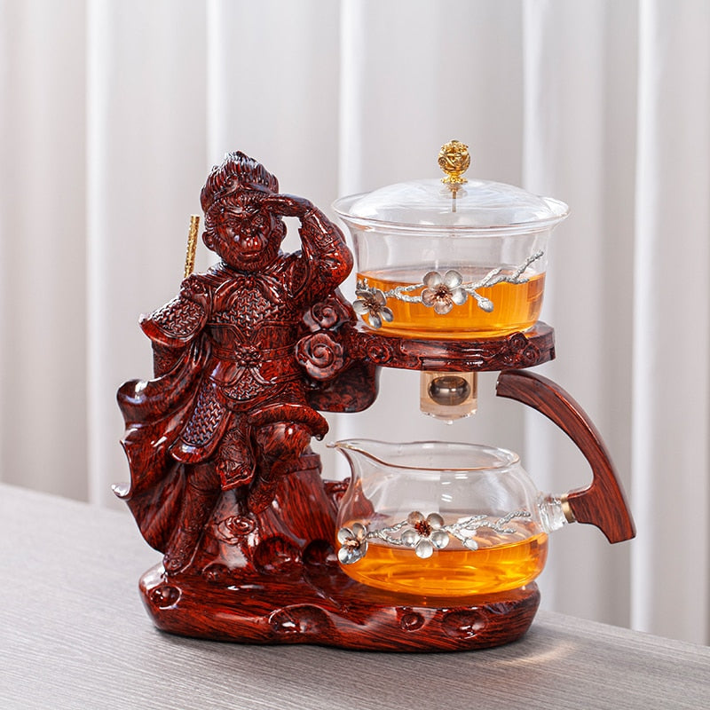 Creative Monkey King Glass Tea Set Automatic Teapot Tea Heat-resistant Kungfu Tea Drinking Tea Make-Health Wisdom™