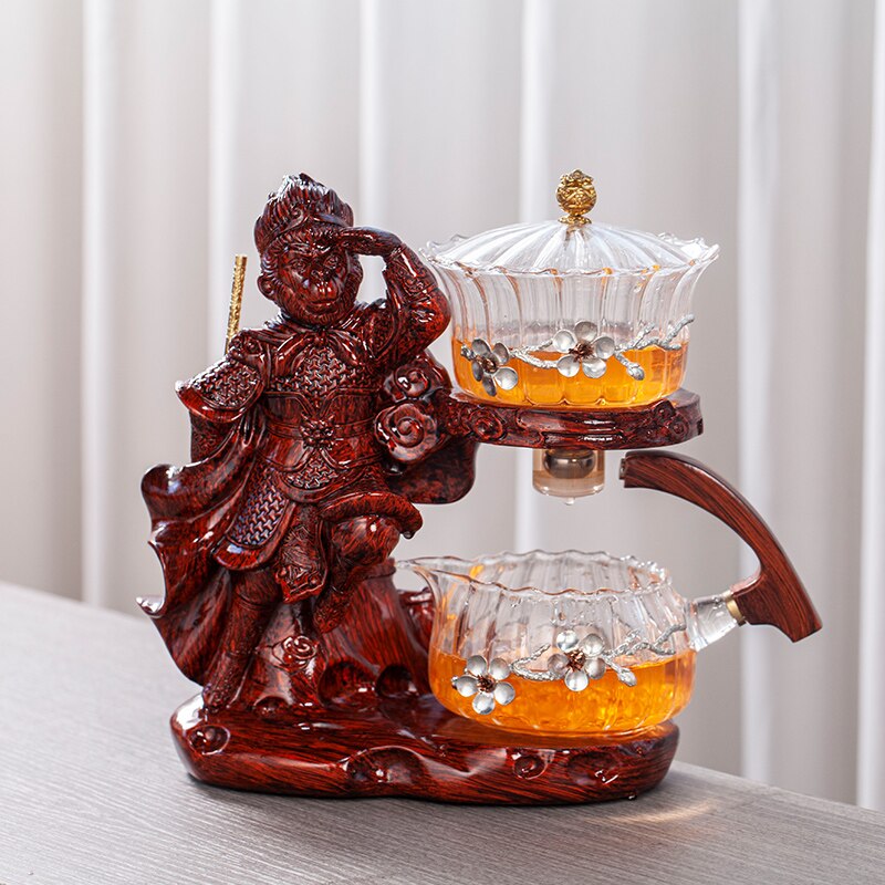 Creative Monkey King Glass Tea Set Automatic Teapot Tea Heat-resistant Kungfu Tea Drinking Tea Make-Health Wisdom™