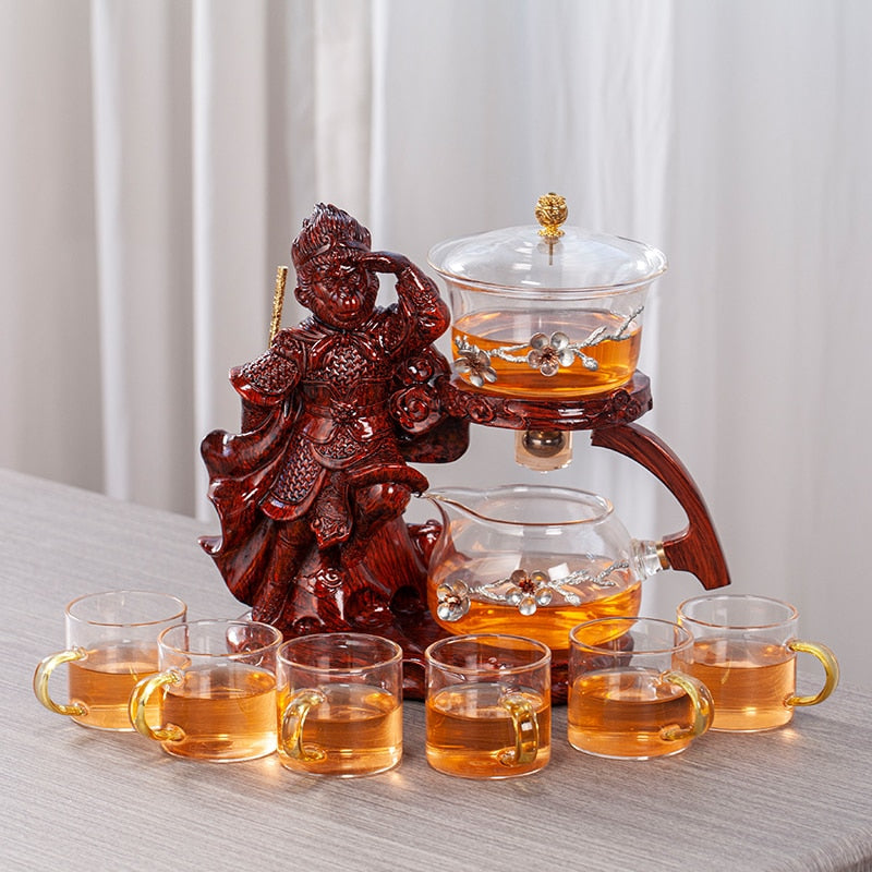 Creative Monkey King Glass Tea Set Automatic Teapot Tea Heat-resistant Kungfu Tea Drinking Tea Make-Health Wisdom™