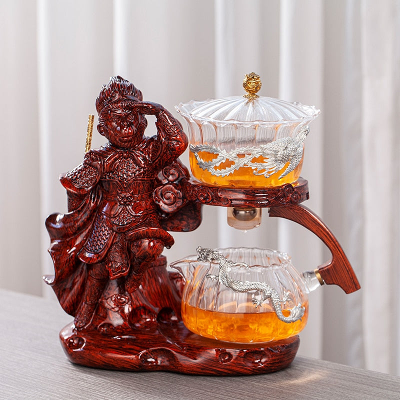 Creative Monkey King Glass Tea Set Automatic Teapot Tea Heat-resistant Kungfu Tea Drinking Tea Make-Health Wisdom™