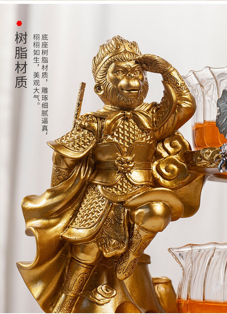 Creative Monkey King Glass Tea Set Automatic Teapot Tea Heat-resistant Kungfu Tea Drinking Tea Make Puer Tea Infuser-Health Wisdom™