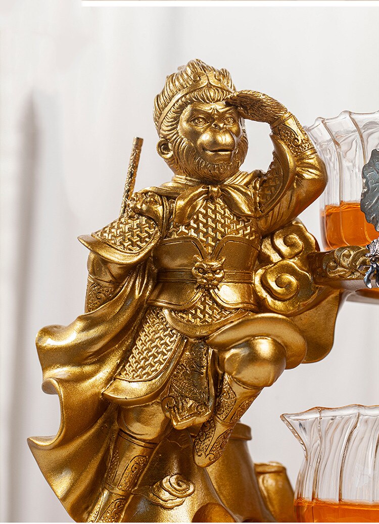 Creative Monkey King Glass Tea Set Automatic Teapot Tea Heat-resistant Kungfu Tea Drinking Tea Make Puer Tea Infuser-Health Wisdom™