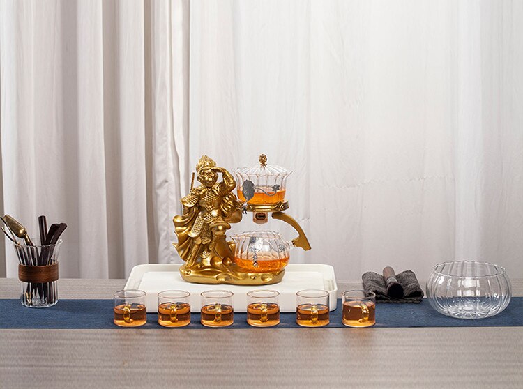 Creative Monkey King Glass Tea Set Automatic Teapot Tea Heat-resistant Kungfu Tea Drinking Tea Make Puer Tea Infuser-Health Wisdom™