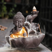 Creative Purple Clay Zen Buddha Backflow Incense Burner Lotus Incense Stick Holder, Aromatherapy Home Decor Censer - No Incense-Health Wisdom™