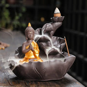 Creative Purple Clay Zen Buddha Backflow Incense Burner Lotus Incense Stick Holder, Aromatherapy Home Decor Censer - No Incense-Health Wisdom™
