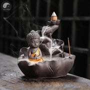 Creative Purple Clay Zen Buddha Backflow Incense Burner Lotus Incense Stick Holder, Aromatherapy Home Decor Censer - No Incense-Health Wisdom™