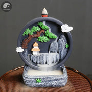 Creative Resin Rockery Landscape Decoration, High Mountains, Flowing Water, Backflow Incense Burner Home Tabletop Decor-Health Wisdom™