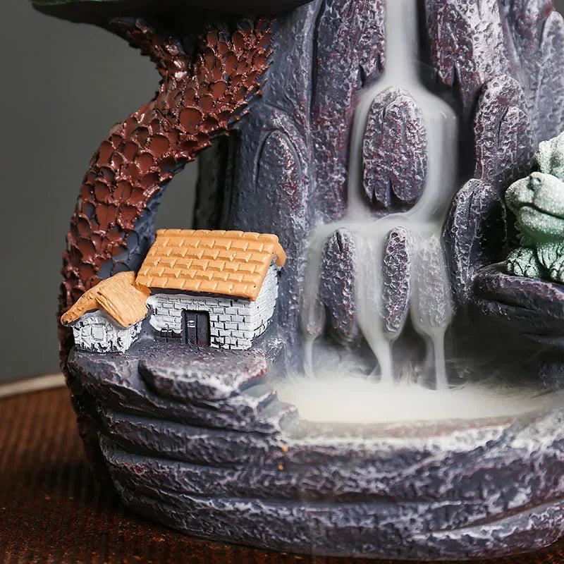 Creative Resin Rockery Landscape Decoration, High Mountains, Flowing Water, Backflow Incense Burner Home Tabletop Decoration-Health Wisdom™