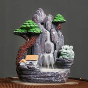 Creative Resin Rockery Landscape Decoration, High Mountains, Flowing Water, Backflow Incense Burner Home Tabletop Decoration-Health Wisdom™