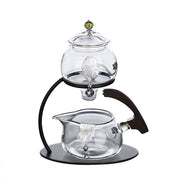 Creative Silver Inlaid Semi-automatic Tea Set Heat-resistant Glass Kung Fu Tea Set Teapot Teacup-Health Wisdom™