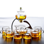 Creative Silver Inlaid Semi-automatic Tea Set Heat-resistant Glass Kung Fu Tea Set Teapot Teacup-Health Wisdom™