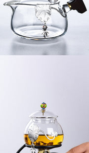 Creative Silver Inlaid Semi-automatic Tea Set Heat-resistant Glass Kung Fu Tea Set Teapot Teacup-Health Wisdom™