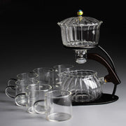 Creative Silver Inlaid Semi-automatic Tea Set Heat-resistant Glass Kung Fu Tea Set Teapot Teacup-Health Wisdom™