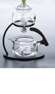 Creative Silver Inlaid Semi-automatic Tea Set Heat-resistant Glass Kung Fu Tea Set Teapot Teacup-Health Wisdom™
