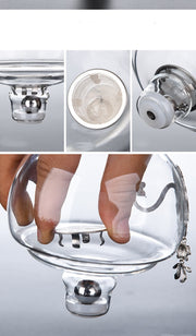 Creative Silver Inlaid Semi-automatic Tea Set Heat-resistant Glass Kung Fu Tea Set Teapot Teacup-Health Wisdom™
