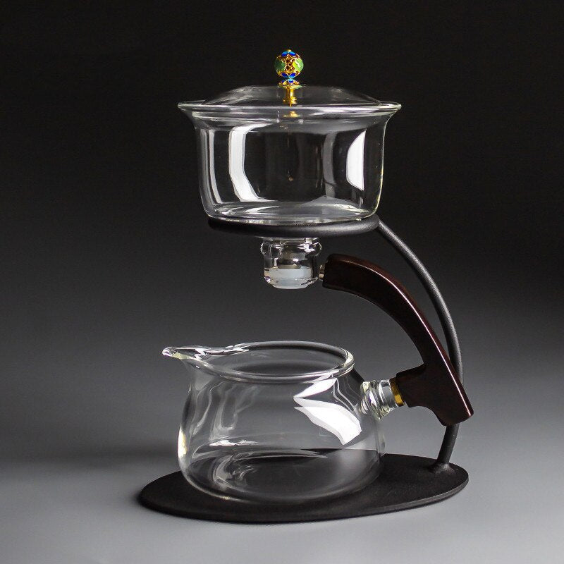 Creative Silver Inlaid Semi-automatic Tea Set Heat-resistant Glass Kung Fu Tea Set Teapot Teacup-Health Wisdom™