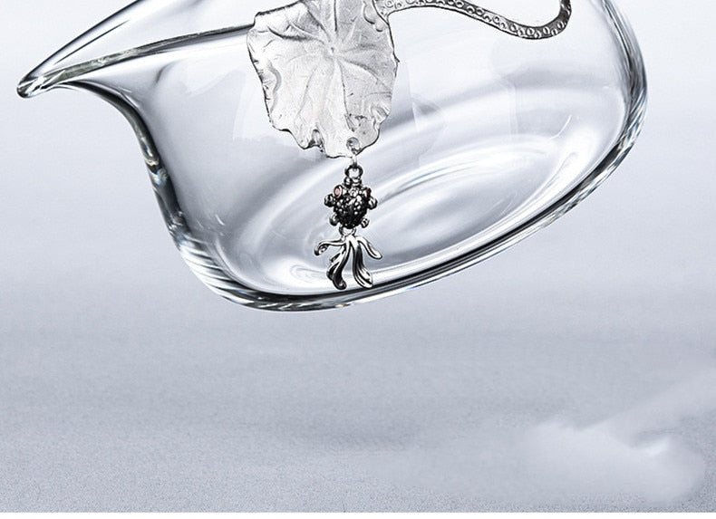 Creative Silver Inlaid Semi-automatic Tea Set Heat-resistant Glass Kung Fu Tea Set Teapot Teacup-Health Wisdom™