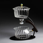 Creative Silver Inlaid Semi-automatic Tea Set Heat-resistant Glass Kung Fu Tea Set Teapot Teacup-Health Wisdom™