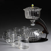 Creative Silver Inlaid Semi-automatic Tea Set Heat-resistant Glass Kung Fu Tea Set Teapot Teacup-Health Wisdom™