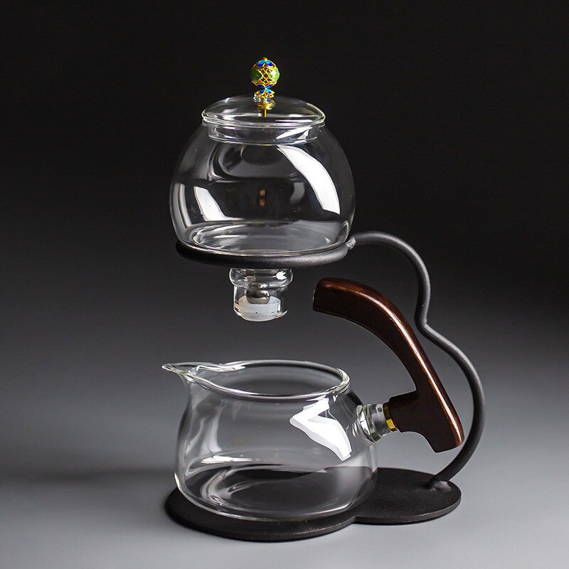 Creative Silver Inlaid Semi-automatic Tea Set Heat-resistant Glass Kung Fu Tea Set Teapot Teacup-Health Wisdom™
