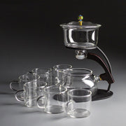 Creative Silver Inlaid Semi-automatic Tea Set Heat-resistant Glass Kung Fu Tea Set Teapot Teacup-Health Wisdom™