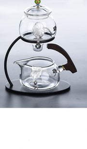 Creative Silver Inlaid Semi-automatic Tea Set Heat-resistant Glass Kung Fu Tea Set Teapot Teacup-Health Wisdom™