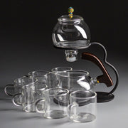 Creative Silver Inlaid Semi-automatic Tea Set Heat-resistant Glass Kung Fu Tea Set Teapot Teacup-Health Wisdom™
